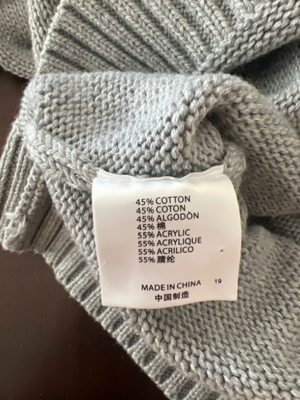 Brandy Melville Gray Knit Zip Up Hoodie Sweater Cotton Blend XS/S - Picture 4 of 4